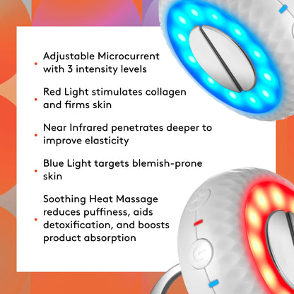 Dispositivo de tonificación facial con microcorriente y LED Pebble Pro Advanced