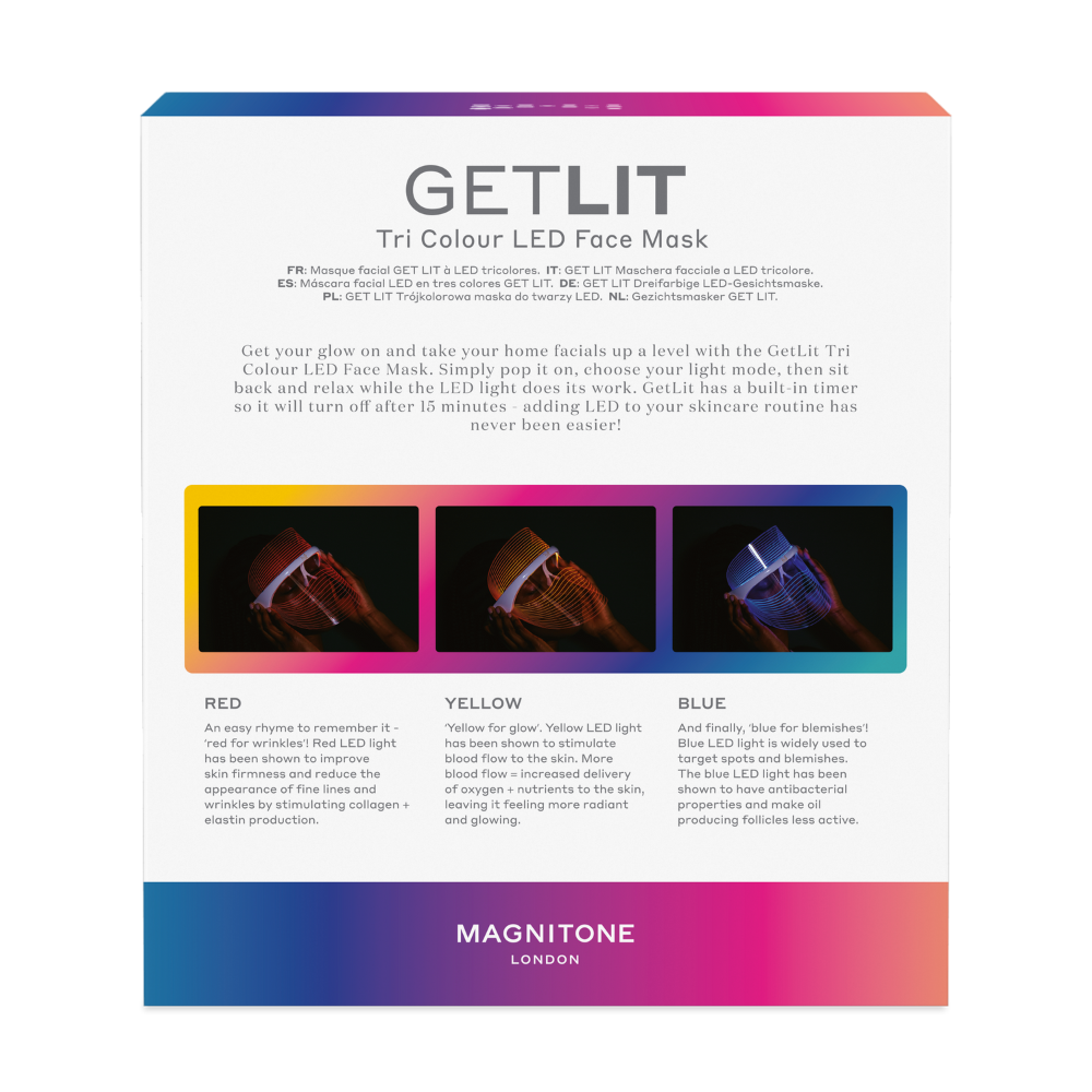 Get Lit® Mascarilla facial LED de tres colores