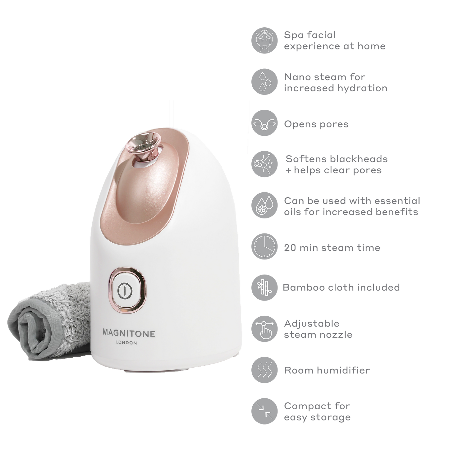 MAGNITONE Steam Ahead2 Vaporizador facial nano hidratante