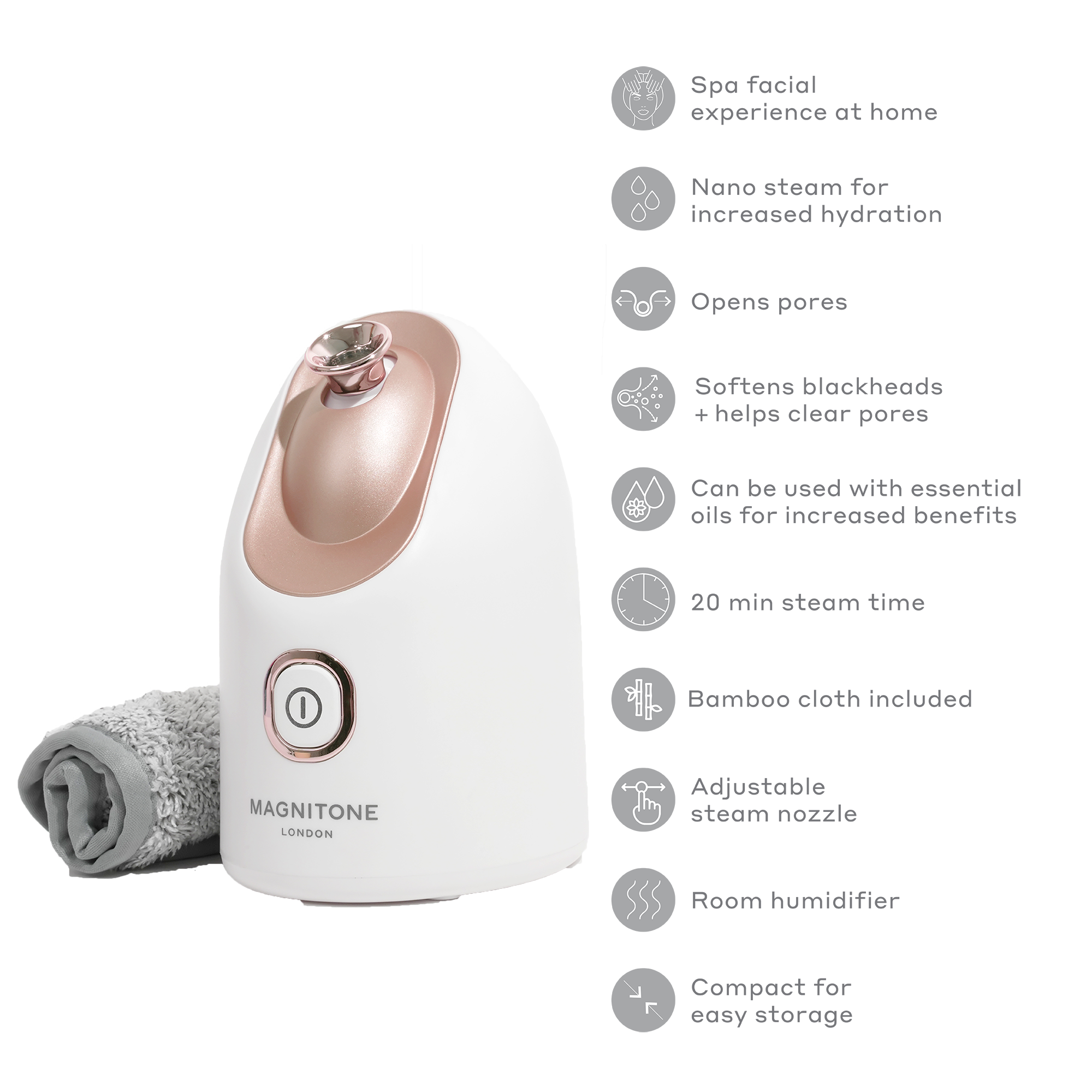 MAGNITONE Steam Ahead2 Vaporizador facial nano hidratante